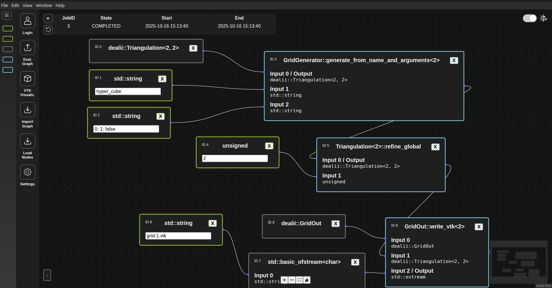 Coral build graphical interface screenshot